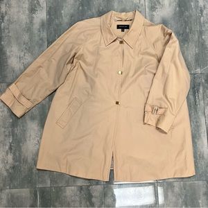 Jones New York Womens Beige Tan Resistant Rain Coat Plus Size 2x